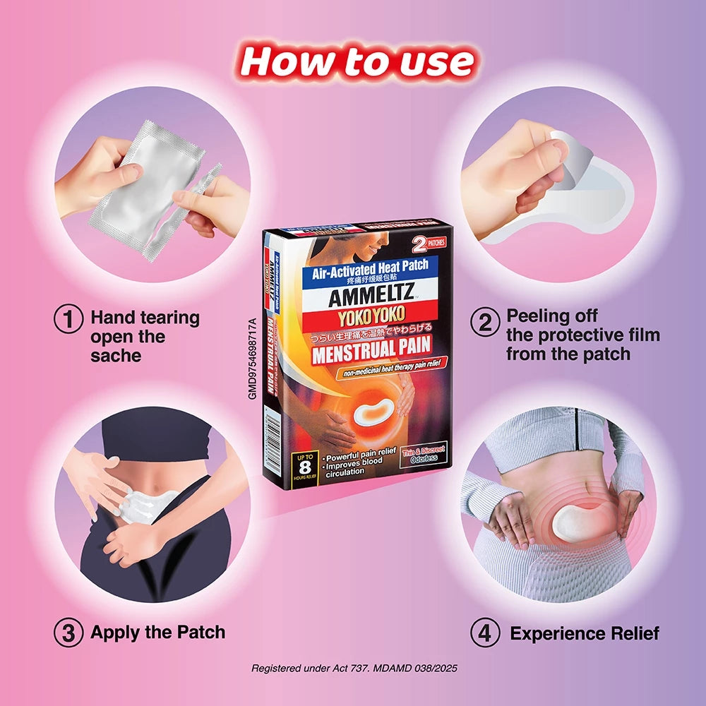 Ammeltz Heat Therapy Pain Relief For Menstrual Pain (2's) [Pack of 5]